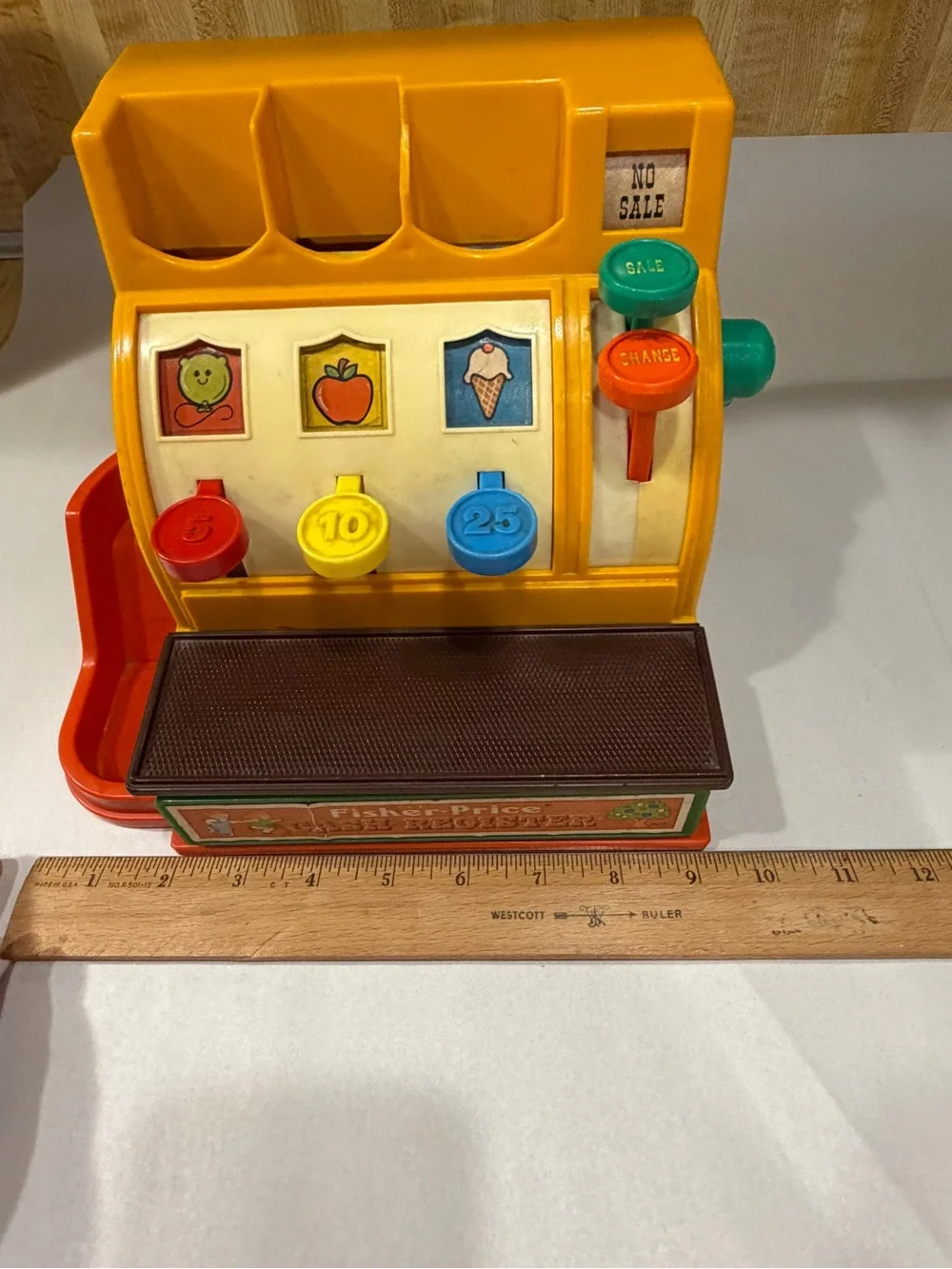 Vintage 1974 Fisher-Price Cash Register With Original Coins